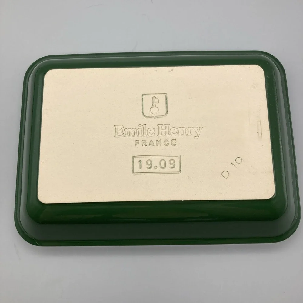 VTG 1996 Emile Henry Green Miniature Casserole Dish Rectangular 7.25